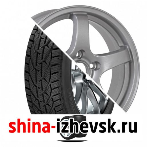 Колесо в сборе Tigar Winter 185/60 R15 T 88 + CrossStreet CR14 6xR15 4×100 ET40 DIA60.1 Cеребристый в Ижевске